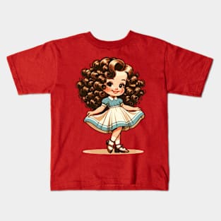 Cute little girl with curly hair Kids T-Shirt